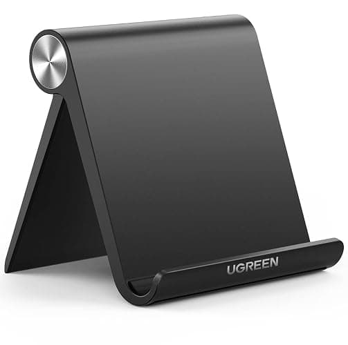 UGREEN Tablet Stand Holder Adjustable Portable Desktop Dock Office Compatible with iPad Pro 11 9.7 10.5 Air Mini 5 4 3 2 iPhone 17 16 15 14 13 12 Black thumbnail 2