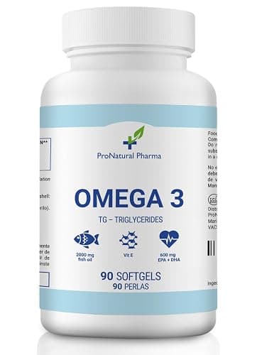 OMEGA 3 | 90 capsule | Olio di pesce puro + Vitamina E | 1000 mg - Acidi grassi 300 mg EPA+DHA ProNatural Pharma - Image 1