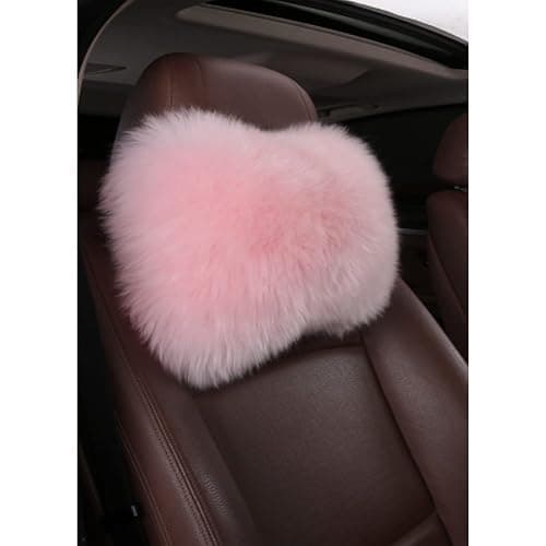 SPANICE Car Headrest Pillow Interior Head Neck Cushion Auto Protector Neck Rest Pillows Car Decor Accessories (Pink) - Image 1