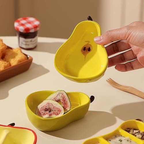 1 PCS Ceramic Fruit-shaped Dipping Dishes Set Soy Sauce Dishes, 3 oz Ceramic Dipping Bowls, Sauce Cups, Dinnerware and Accessories, Housewarming Gifts, Ketchup, BBQ, Party, Charcuterie Accessories thumbnail 2