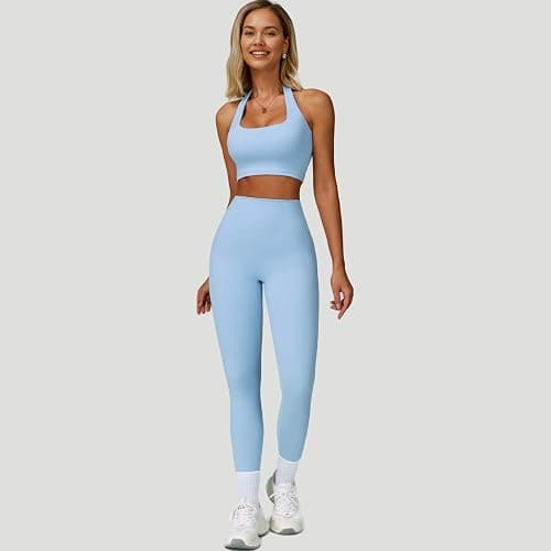 Women’s 3 Piece Workout Set – Sports Bra, Leggings & Jacket with Thumbholes – Yoga Outfit Activewear for Gym Running Training thumbnail 6