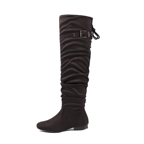 DREAM PAIRS Women's Over The Knee Flats Slouch Thigh Boots | Comfortable Casual Flat Knee High Boots for Daily Walking Vacation thumbnail 4