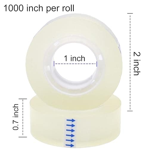 OWLKELA 12 Rolls Transparent Tape Refills, Clear Tape, All-Purpose Transparent Glossy Tape for Office, Home, School thumbnail 3