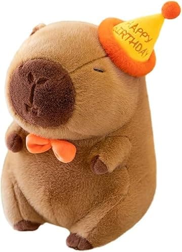 TERESSIA Cute Birthday Capybara Plush Keychains,11inch,Birthday Gifts Party Decoration - Image 1
