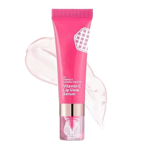 Vitamin C Lip Glow Serum,Day & Night Moisturizing Treatment,Sheer Color Changing Lip Hydrating Gel Serum,Non-Sticky Plumping Effect,Overnight Lip Essence(0.28oz)