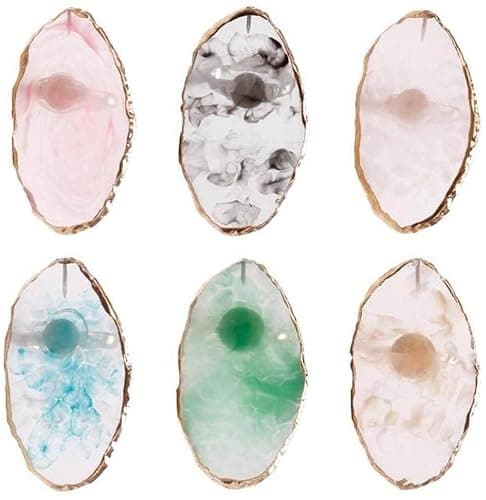 Nail Art Palettes Nail Mixing Palette Polish Color Mixing Plate Golden Edge Resin Nail Holder Cosmetic Mixing Tools Green Practical and Professional thumbnail 6