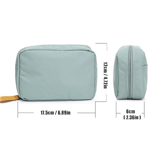 Hekyip Half Moon Cosmetic Beauty Bag for Purse Travel Handy Makeup Pouch for Women Girls (PINK) - Rectangular Grayish Blue thumbnail 5