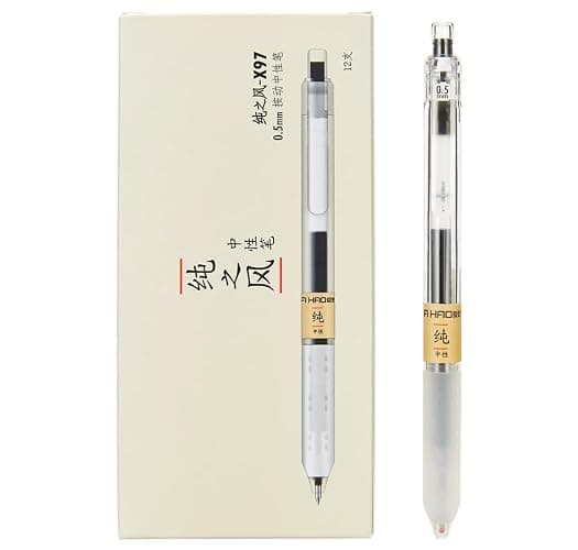 czxwyst X97 Retractable Gel Ink Pens 0.5mm Fine Point (Black Color 12-Pack) - Image 1