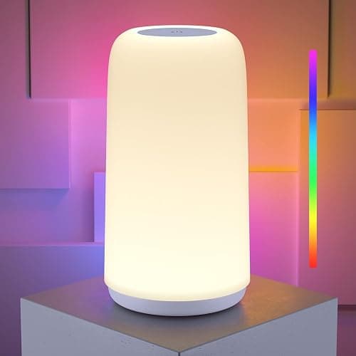 Touch Bedside Table LED Lamp, [Sleek Design & RGB Mode] Multi-Color Dimmable with Warm White Lights, Birthday Gifts for Women Mom, Smart Nightstand Small Lamp for Bedroom Living Room Home Decor - Image 1