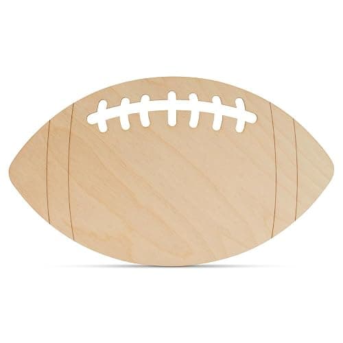 Wooden Football Cutouts 13-inch, Pack of 5 Unfinished Football Signs for Crafts, Lockers, & Football Party Décor, by Woodpeckers - Image 1