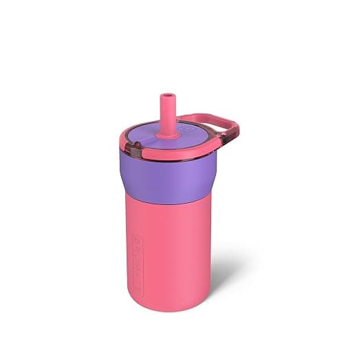 BrüMate Leap 12oz 100% Leakproof Kids Tumbler with Handle and Silicone Soft Straw | Drop Resistant Silicone Sleeve | For Kids 4+ | Insulated Stainless Steel | Cup Holder Friendly | 12oz (Aurora) - Image 1