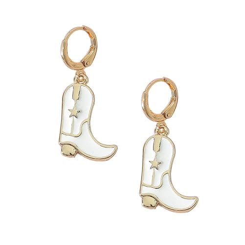 MOEPAPA Enamel Western Cowgirl Boot Earrings Cowgboy Dangle Drop earrings - Image 1