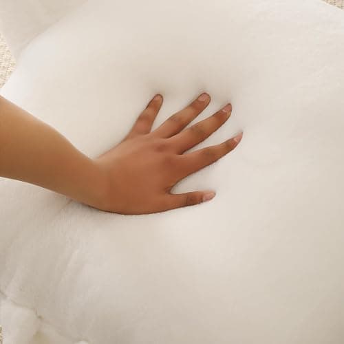 PAJEO Soft Reading Pillow for Bed with Arms,Middle,White,Faux Fur | 17" Backrest for Gaming & Lounging,Oeko-TEX Certified Plush Back Pillow for Teens Room thumbnail 6