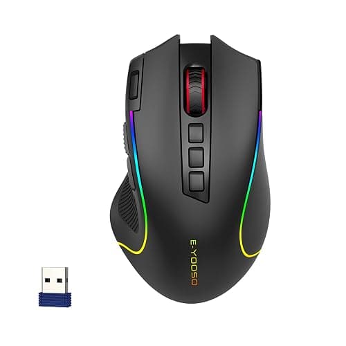 Premium Wireless Bluetooth Versatile Mouse,8000 DPI,6 RGB Backlit,USB C Rechargeable,Ergonomic,2.4G/BT/Wired,Rapid Fire Key,75-Hour Power Capacity,Ideal For Gaming/Office/Home/PC Computer/Laptop/Mac - Image 1