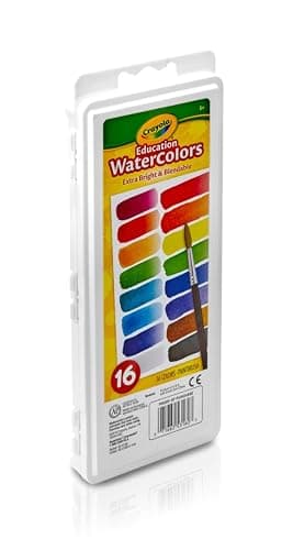 Crayola Watercolor Paint Set (16 Count), School Supplies Essentials, Washable Paint for Kids, 1 Paint Brush, Arts & Crafts, Assorted Colors, Ages 4+ thumbnail 4