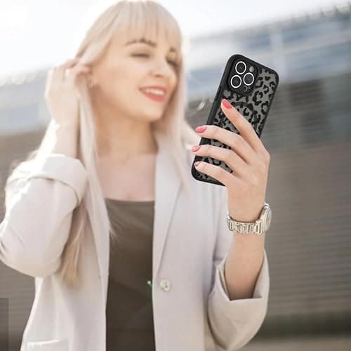 AIGOMARA Case for iPhone 13 Pro Max [Compatible with MagSafe] Black Leopard Pattern Design for Women Girls Men Soft TPU Bumper Hard PC Back Anti-Fall Shockproof Protective Slim Cover thumbnail 6