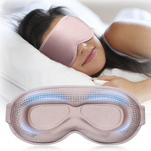 3D Weighted Sleep Mask for Women: 100% Light Blocking - Night Shift Nurse Essentials, Road Trip Travel & Long Flight, College Dorm Essentials for Girls - Lash-Friendly, Zero Eye Pressure, Pink - Image 1