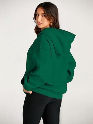 Trendy Queen Womens Oversized Hoodies Fleece Sweatshirts Fall Fashion 2025 Pullover Sweaters Winter Clothes - Green - Medium thumbnail 4