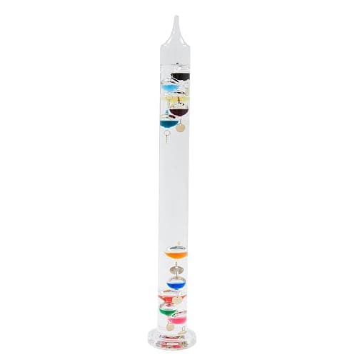20.5inch Large Glass Galileo Thermometer with 10 Multi Colored Balls with Gold Tags from 60ºF to 96ºF Galileo Thermometer Gorgeous Gift for Family Friends Present Home Office Indoor and Outdoor Décor thumbnail 2