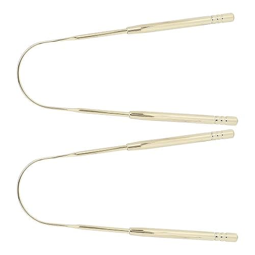 2pcs Tongue Scraper for Adults Stainless Steel U Shape Tongue Cleaner Reduce Bad Breath for Oral Care Hygiene(Gold) thumbnail 6