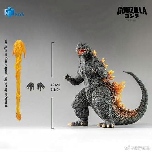LEBOO Hiya Toys Godzila (2000): Millennium Radiant Heating Ray Godzila Exquisite Basic 7inch Action Figure EBG0398 Age 15+ thumbnail 3