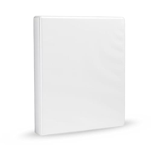 Amazon Basics 3-Ring Binder, 1-Inch, Customizable, with Pockets for Organization, White, 1-Pack - Image 1