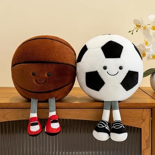 XIZHI 13.7" Cute Football Plush Toys Soft Stuffed Sport Throw Pillow Plush Ball Gift for Kids Birthday and Christmas Decoration (Basketball) thumbnail 8