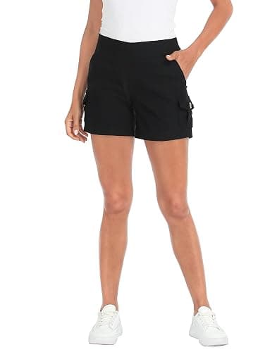 HDE Women's Cargo Shorts with Pockets High Waisted Pull On Stretch Casual Shorts - Image 1