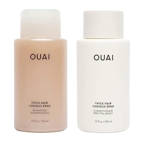 OUAI Thick Hair Shampoo & Conditioner Set (10 Oz) | Moisturizing Shampoo & Conditioner - Marshmallow Root, Shea Butter & Avocado Oil - Sulfate, Paraben & Phthalate Free - Image 1