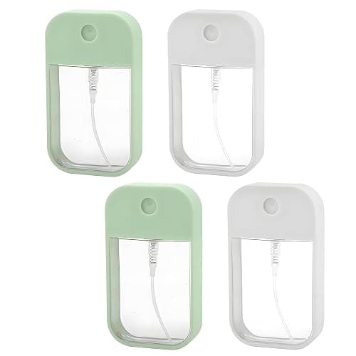 4 Stück 50ml Aesthetic Sprühflaschen: Clean Girl Stuff Mini Feinnebel Sprühflasche für Parfüm, Körperpflege und Kosmetik, Wiederverwendbar in Weiß und Türkis (2+2) - Image 1