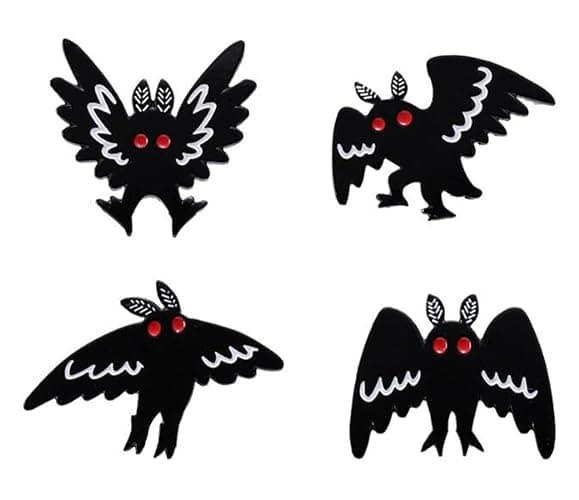 yangwenyuan 4pcs Punk Gothic Animal Bat Mothman Enamel Pins Backpack Hat Clothes Jewelry Brooch Metal Lapel Pin Accessories Gift for Friends - Image 1