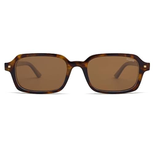 SOJOS Trendy Rectangle Polarized Sunglasses Womens Mens, Small Retro Fashion Thin Slim Square Sunnies SJ2610 thumbnail 2