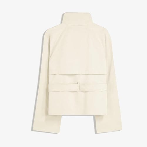 Maohao Women's Cropped Trench Coat Double Breasted Short Jacket High Collar Fall Winter Coats Trendy Outfit with Belt thumbnail 6