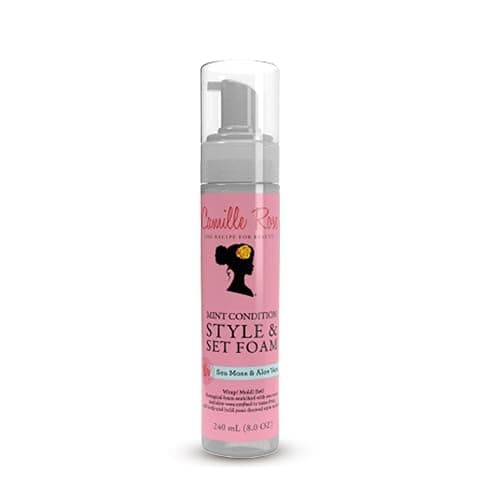 Camille Rose Mint Condition Style and Set Foam, with Aloe Vera and Sea Moss, for Extra Hold, Frizz Free Shine, and All Hair Types, 8 fl oz - Image 1