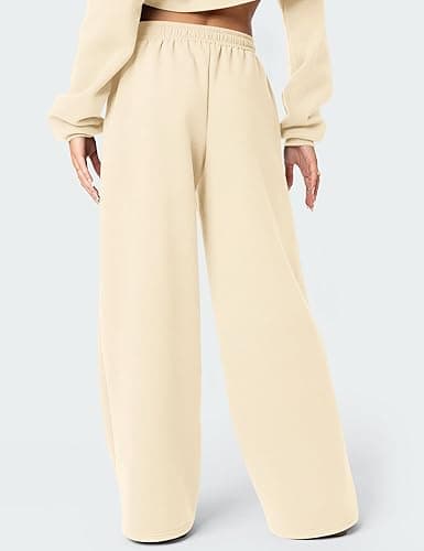 LOMON Wide Leg Sweatpants Women Fleece Sweat Pants Fall Clothes 2025 Teen Girl Baggy Jogger Sweatpant with Pockets thumbnail 4