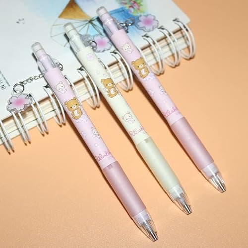 2pcs Cute Mechanical Pencil Press Pen 0.5/0.7mm Kawaii Sakura 2B Automatic Pencils Cartoon Bear Writing Tool Stationery Office School Office Supply Student Stationery Gift thumbnail 4