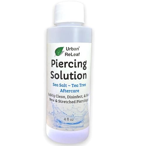 Urban ReLeaf Piercing Solution, Sea Salts & Tea Tree Aftercare, 4 oz | Ready to Use, Safely Clean & Calm New & Stretched Piercings, Gentle Effective Natural, Works Fast - Image 1