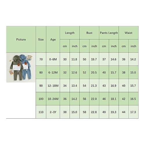 LIOMENGZI Infant Baby Boy Fall Winter Clothes Outfits Hooded Long Sweatshirt Pants Set Toddler Clothes 6 12 18 24 Months 2T thumbnail 9