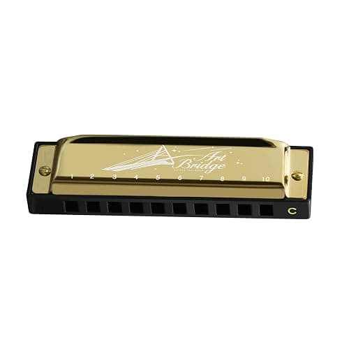 SDREAM Harmonicas for Adults Beginner,C Key Blues Harmonicas for Professional Musicians, Students,Harmonica 10 Holes 20 Tones,Diatonic Harmonica with Case,As a Gift(Gold, 10 holes blues primary) thumbnail 7