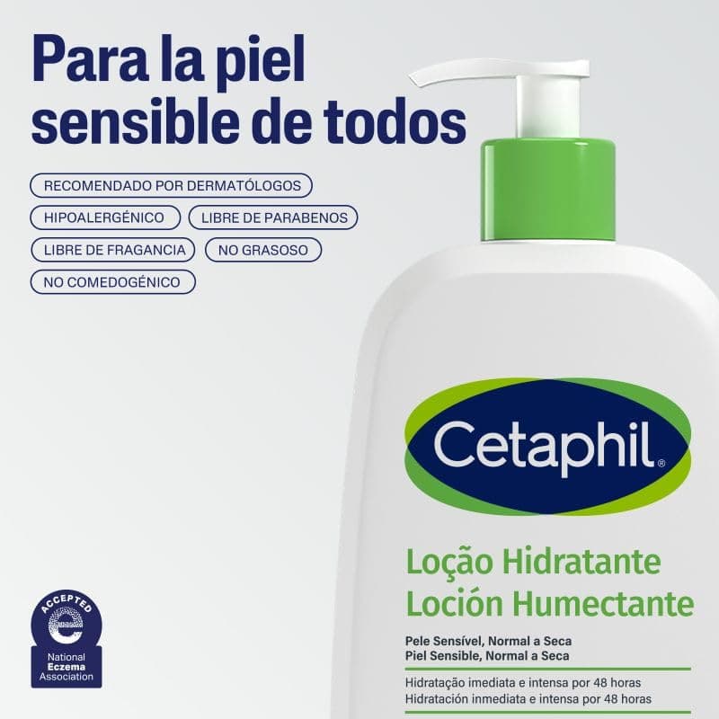 CETAPHIL® Loción Humectante Corporal y Facial 473 ml | Hidratación 48h con Niacinamida, Vitamina E, Dimeticona y Aceite de Aguacate | Textura Ligera y No Grasa thumbnail 5