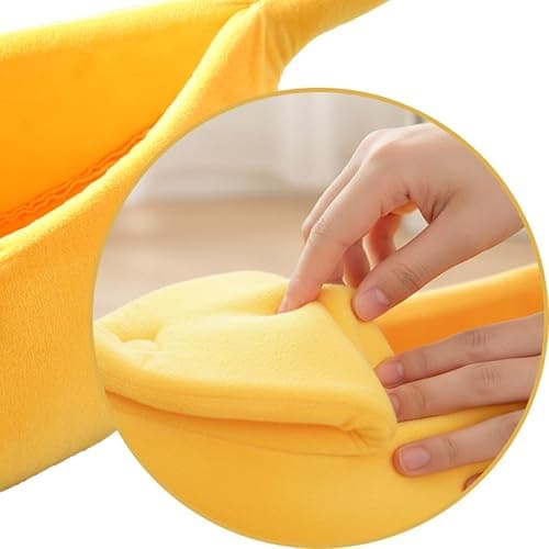 DSDESHU Banana Cat Bed for Cats & Small Dogs – Funny Yellow Plush Pet Cave, Comfy Indoor Hideaway for Kittens, Puppies, and Small Pets thumbnail 6