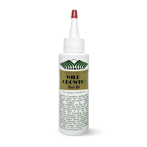 Wild Growth Hair Oil - 4oz/118.291ml by Wild Growth | Concentrated coconut, olive and jojoba blend thickens thin edges; use a few drops at a time - Image 1