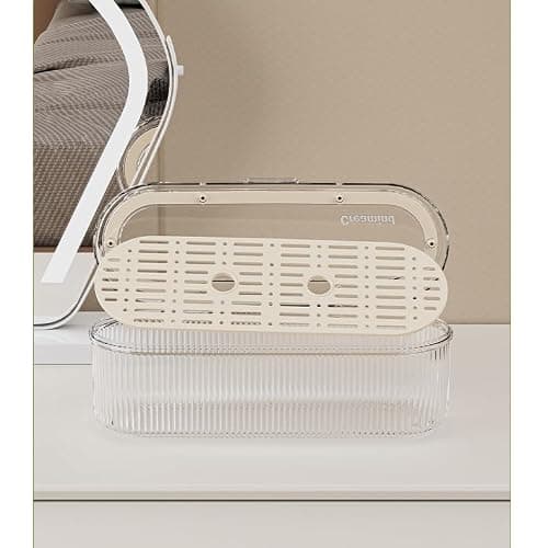 Siehpa3 Makeup Brush Holder Organizer, Clear Acrylic Makeup Sponges Organizer, Cosmetic Storage Case with Lid, Display Case for Vanity thumbnail 6