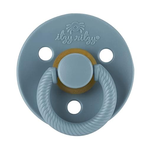 Itzy Ritzy Natural Rubber Newborn Pacifiers (Set of 2) – Baby Pacifiers with Cherry-Shaped Nipple & Large Air Holes for Added Safety; Set of 2 Binkies in Harbor & Coast (Ages 0 – 6 Months) thumbnail 8