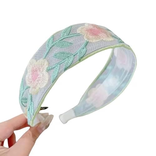 3 Pack Floral Embroidered Headbands for Women Girls, Wide Mesh Lace Boho Hair Bands, Vintage Non-Slip Hair Hoops for Daily Wear Party Vacation Wedding thumbnail 4