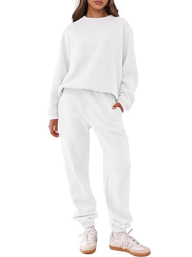 ANRABESS Women's Two Piece Outfits Sweatsuit Lounge Set Long Sleeve Crewneck Sweatshirt Jogger Pants Tracksuit 2025 Fall Sets - Image 1