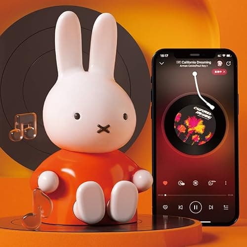 Miffy Portable Bluetooth Speakers, Cute Portable Wireless Speakers with Loud Stereo Sound, Built-in Mic, TF-Card Slot, Dual Pairing,40H Playtime for Room, Desk Decor, for her (Lite-Blue) thumbnail 4