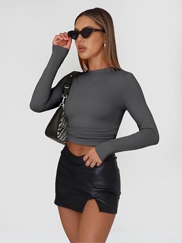 AUTOMET 3 Pack Womens Long Sleeve T Shirts Fall Fashion Basic Going Out Crop Tops Slim Fitted Winter Clothes 2025 thumbnail 3