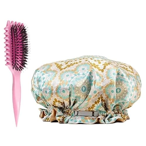 Bounce Curl Slay and Stay Bundle, Reversible Satin Hair Bonnet & Pink Define EdgeLift Brush - Image 1