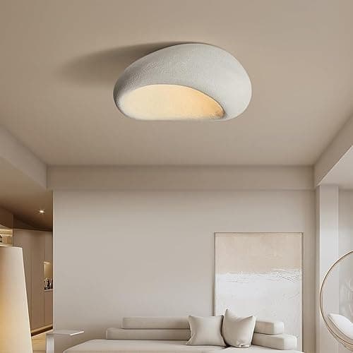 HEYUN Wabi-sabi Deckenlampe Moderne E27 Polyethylen-Lampenschirm Harz Deckenleuchte Kreative Lampe Decke Für Schlafzimmer Esszimmer Wohnzimmer Flur Innenbeleuchtung(A,40) - A - 40 thumbnail 4
